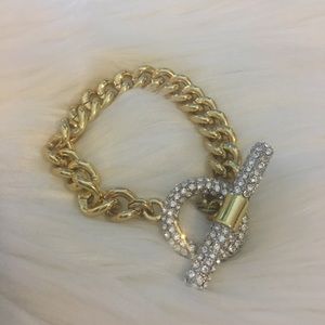 Diamond Couture Gold and Crystal Bracelet